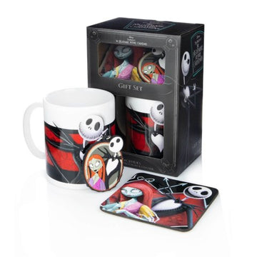 Jack & Sally Zestaw Prezentowy Kubek + Podkładka + Brelok Miateczko Halloween