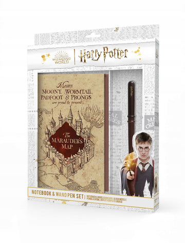 Zestaw Szkolny  Notatnik Premium + Długopis Różdżka Harry Potter