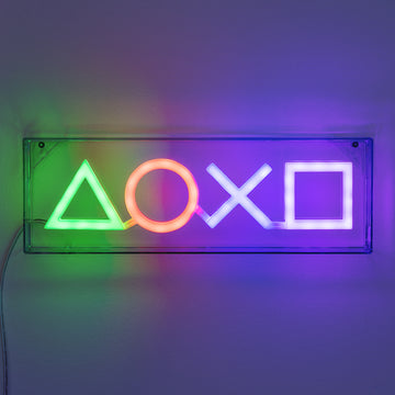 Neon Logo Lampka Ścienna Playstation