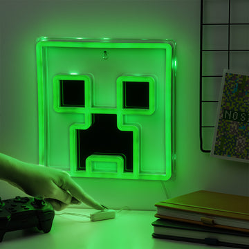 Creeper Neon Lampka Ścienna Minecraft