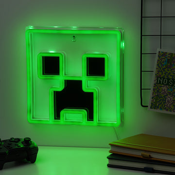 Creeper Neon Lampka Ścienna Minecraft