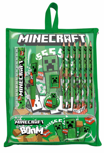 Creeper Zestaw Piśmienniczy 12 Elementów Minecraft