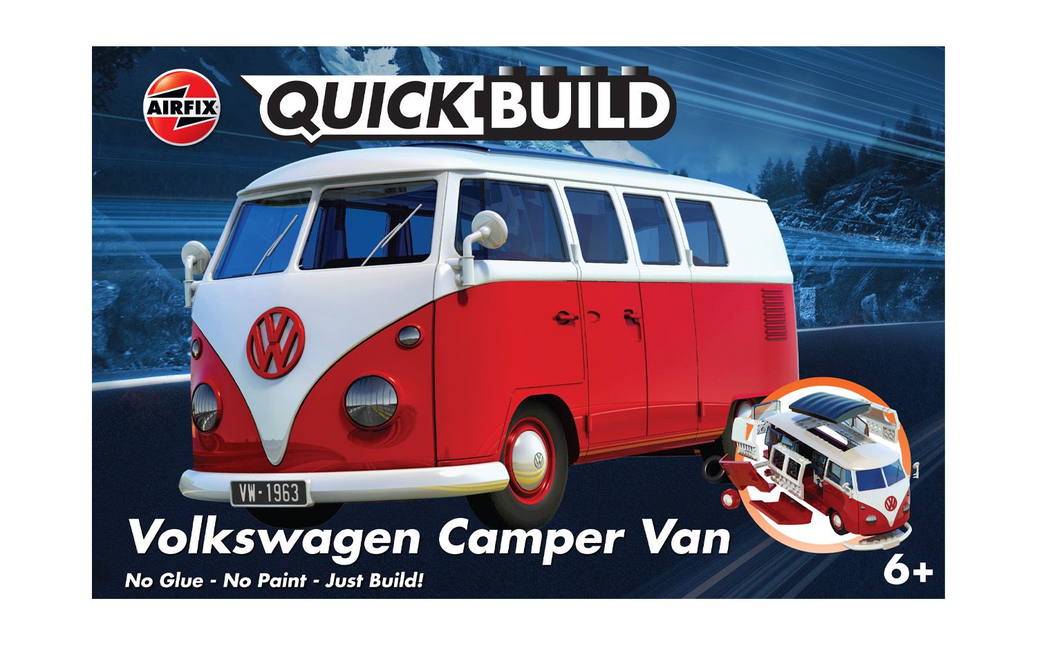 Airfix QUICKBUILD VW Camper Van red Model z klocków