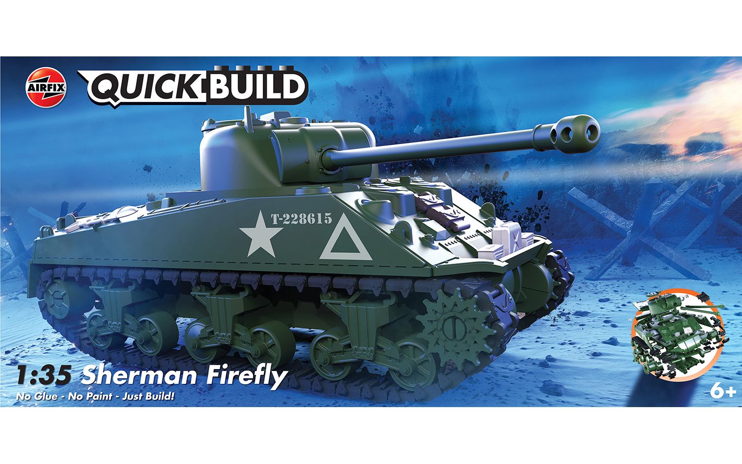 Airfix QUICKBUILD Sherman Firefly Model z klocków