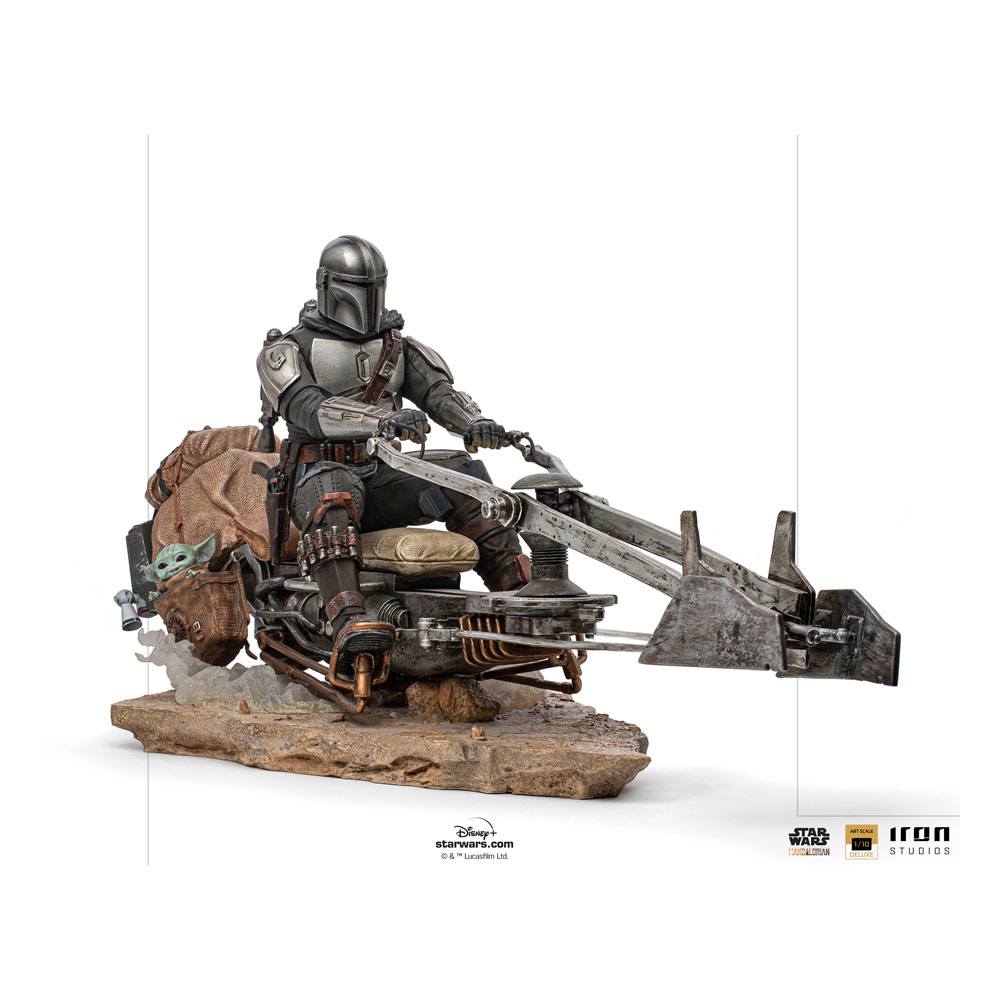 Mandalorian on Speederbik Star Wars The Mandalorian Deluxe Art Scale 1/10 Figurka 18 cm