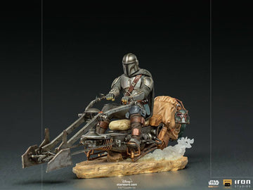 Mandalorian on Speederbik Star Wars The Mandalorian Deluxe Art Scale 1/10 Figurka 18 cm