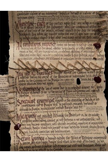 The Burglar Contract of Bilbo Baggins The Hobbit Mini Replica