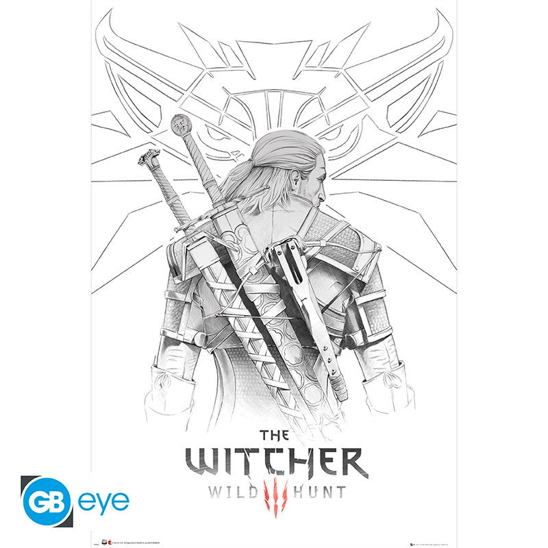 The Witcher Geralt Sketch Maxi Poster Plakat 61 X 91.5cm