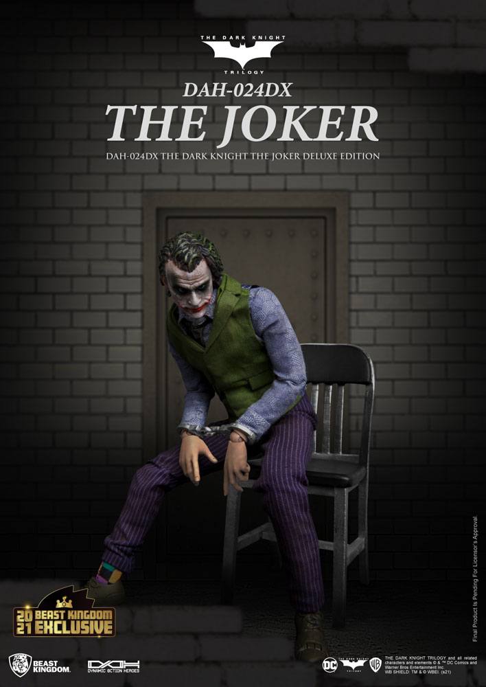 The Joker DC Batman The Dark Knight Dynamic 8ction Heroes Deluxe Version 1/9 Figurki 21 cm