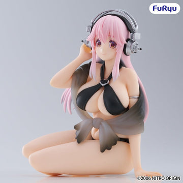 Super Sonico Swimsuit Black Color Ver. Noodle Stopper Figurka 10 cm
