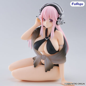 Super Sonico Swimsuit Black Color Ver. Noodle Stopper Figurka 10 cm