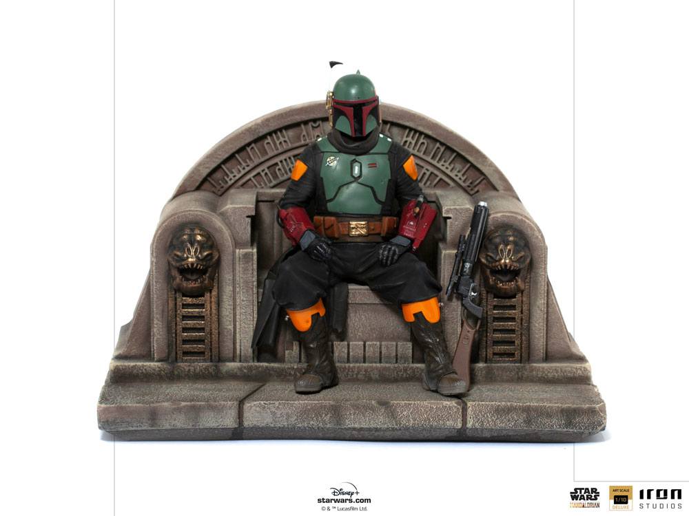 Boba Fett on Throne Star Wars The Mandalorian Deluxe Art 1/10 Figurka 18 cm