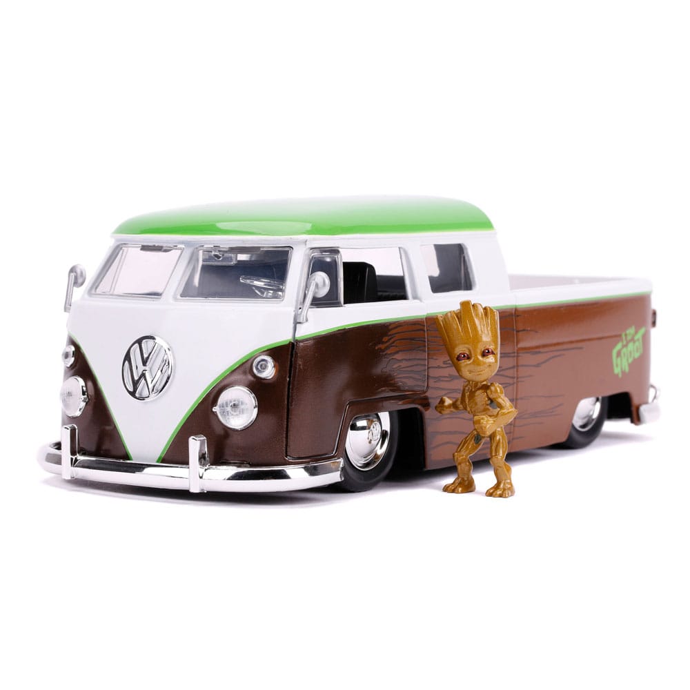 1963 Bus Pickup Groot Marvel Guardians of the Galaxy Diecast Model 1/24 Figurka 7 cm