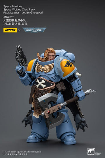 Space Marines Space Wolves Claw Pack Pack Leader -Logan Ghostwolf Warhammer 40k 1/18 Figurka 12 cm