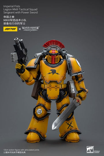 Imperial Fists Legion MkIII Tactical Squad Sergeant with Power Sword Warhammer The Horus Heresy 1/18 Figurka 12 cm