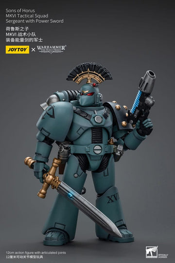 Sons of Horus MKVI Tactical Squad Sergeant with Power Sword Warhammer The Horus Heresy 1/18 Figurka 12 cm