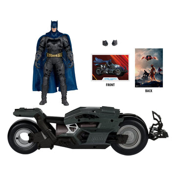 Batcycle with Batman The Flash DC Multiverse Vehicle 18 cm