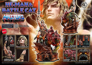 He-Man & Battle Cat Masters of the Universe Real Elite Masterline Series Ultimate Version 1/4 Figurka 86 cm