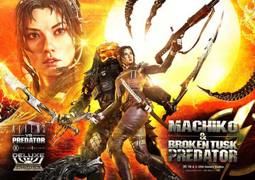 Machiko & Broken Tusk Predator Aliens vs. Predator (Comic) Ultimate Premium Masterline Deluxe Version 1/4 Figurka 84 cm