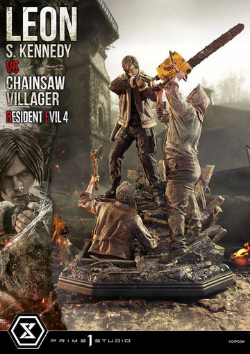 Leon S. Kennedy vs. Chainsaw Villager Resident Evil 4 Ultimate Premium Masterline Series 1/4 Figurka 76 cm